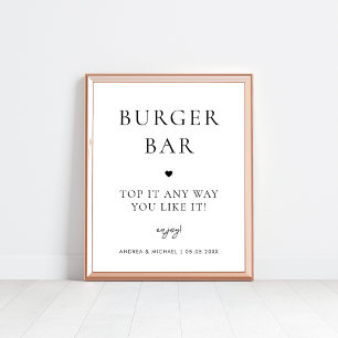 Minimalistisch Burger Bar bauen Sie Ihr eigenes Ho Poster
