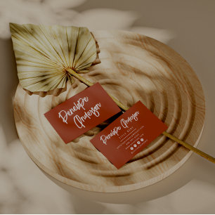 Minimalistisch Burnt Orange Boho Moderne Terrakott Visitenkarte
