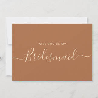 Minimalistisch Burnt Orange Bridesmaid Vorschlag Einladung