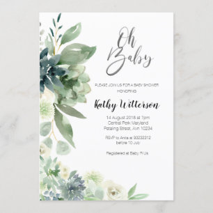 Minimalistisch Cactus Modern Baby Showboy Girl Einladung