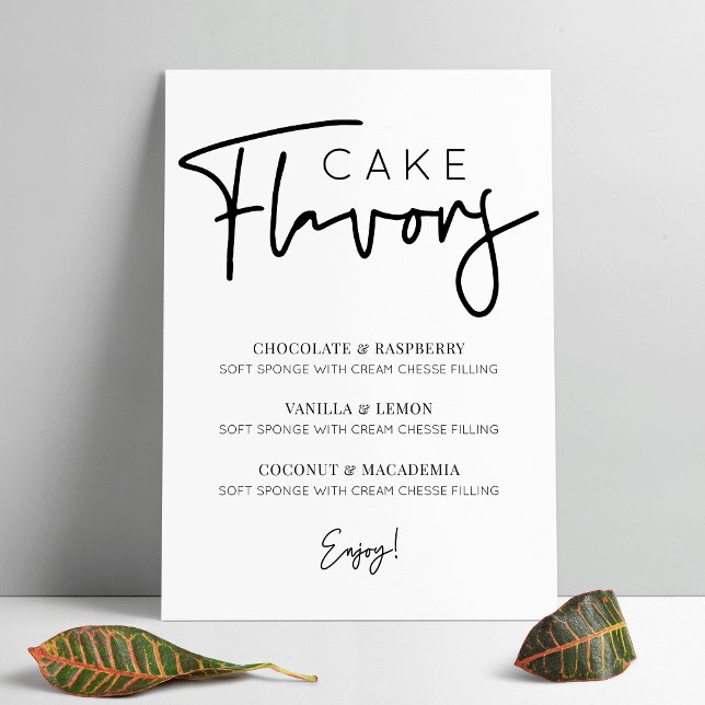Minimalistisch Cake Flavours Menü Einfaches Skript Poster (Von Creator hochgeladen)