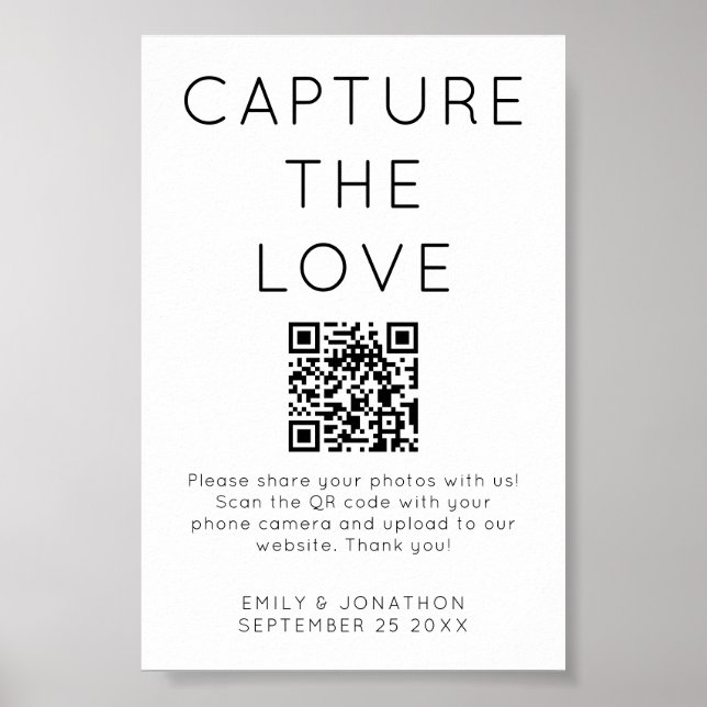 Minimalistisch Capture Der QR-Code für die Liebe Poster (Vorne)