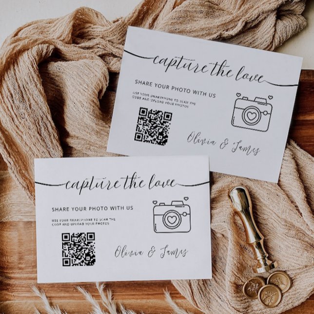 Minimalistisch Capture der Vorlage der Liebe-Karte (Minimalist Capture The Love Card Template, QR Code)