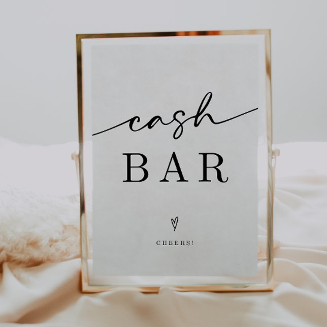 Minimalistisch Cash Bar Wedding Sign Poster (Von Creator hochgeladen)