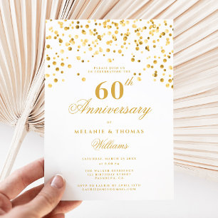 Minimalistisch Champagne 60. Hochzeitstag Einladung