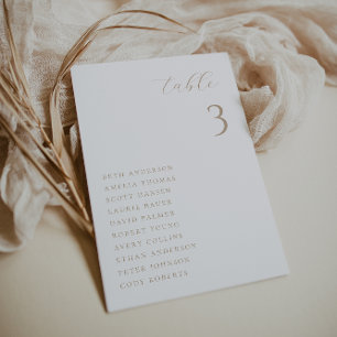 Minimalistisch Chic Beige Wedding Table Card Einladung