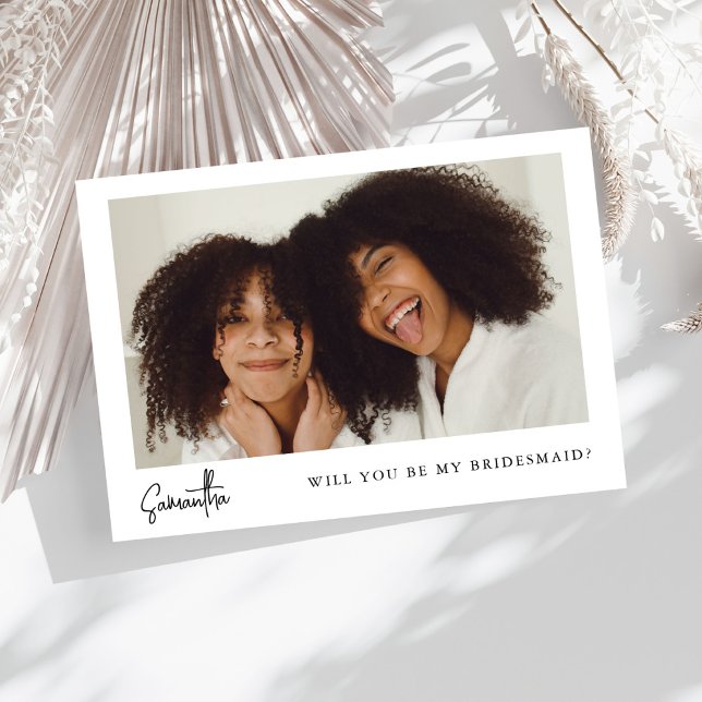 Minimalistisch Chic Black Foto Bridesmaid Vorschla (Von Creator hochgeladen)