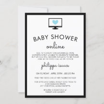 Minimalistisch Chic Blue Virtual Baby Dusche