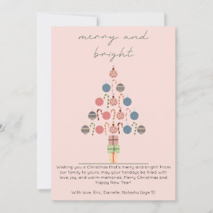 Minimalistisch Chic Boho Tree Pink Weihnachten