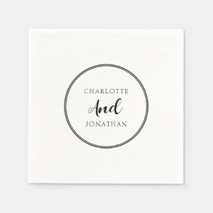 Minimalistisch Chic Elegant Calligraphy Script Wed Serviette