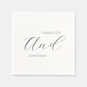 Minimalistisch Chic Elegant Calligraphy Script Wed Serviette