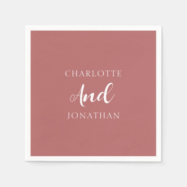 Minimalistisch Chic Elegant Calligraphy Script Wed Serviette (Vorderseite)