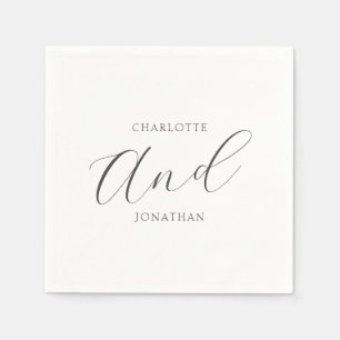 Minimalistisch Chic Elegant Calligraphy Script Wed Serviette