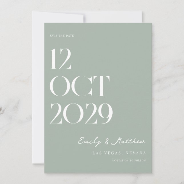 Minimalistisch-Chic-Hochzeit Save The Date (Vorderseite)
