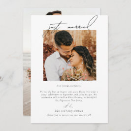 Minimalistisch Chic Just Married Wedding Einladung