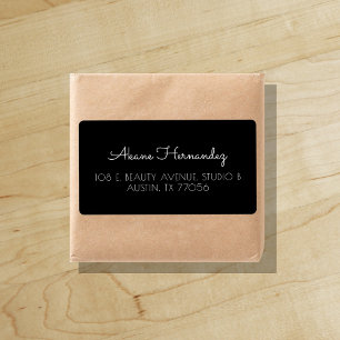 Minimalistisch Chic Modern Black Shipping Address