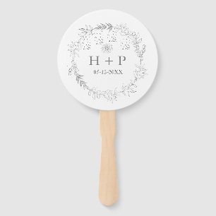 Minimalistisch Chic Monogram Formal Wedding Cockta Fächer