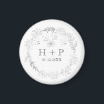 Minimalistisch Chic Monogram Formal Wedding Cockta Magnet<br><div class="desc">Minimalistisch Chic Monogram Formal Wedding Cocktail Magnet</div>