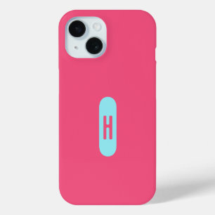 Minimalistisch Chic Monogram Pink Blue Case-Mate iPhone Hülle