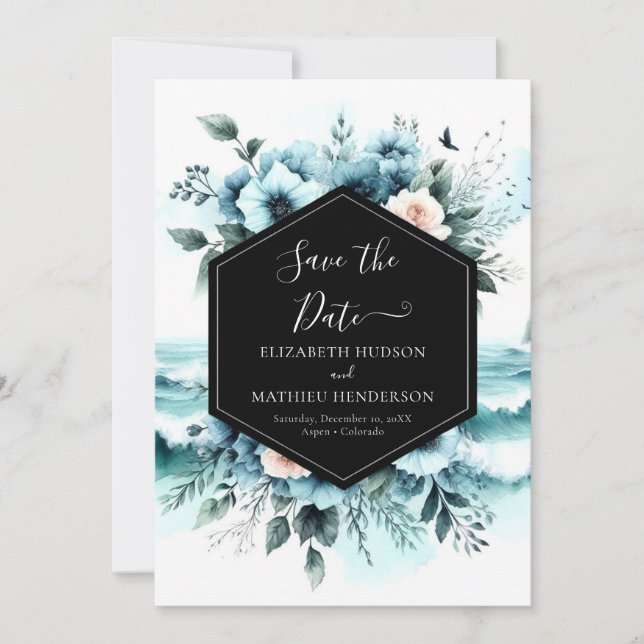 Minimalistisch Chic Nautical Wedding Save The Date (Vorderseite)