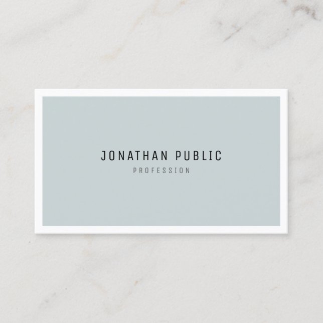 Minimalistisch Chic Simple Template Modern Blue Gr Visitenkarte (Vorderseite)