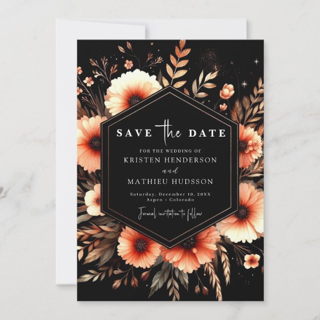 Minimalistisch Chic Terracotta Wedding Save The Date (Vorderseite)