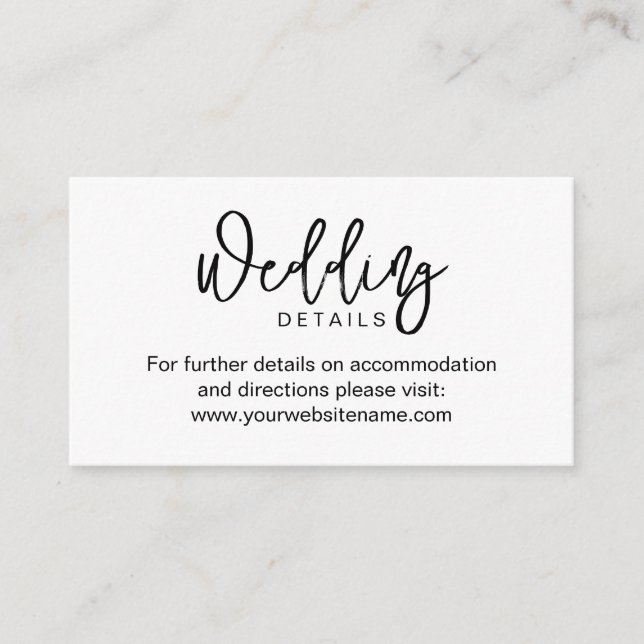 Minimalistisch Chic Wedding Website Umschließungsk Begleitkarte (Vorderseite)
