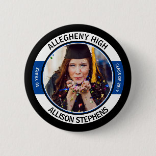 Minimalistisch Class Wiedersehen Foto - Schwarz-We Button