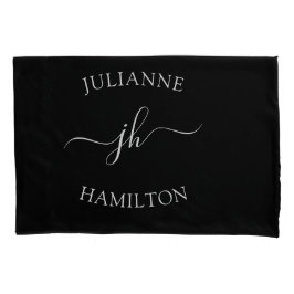 Minimalistisch Classic Black Mit Monogramm Kissenbezug