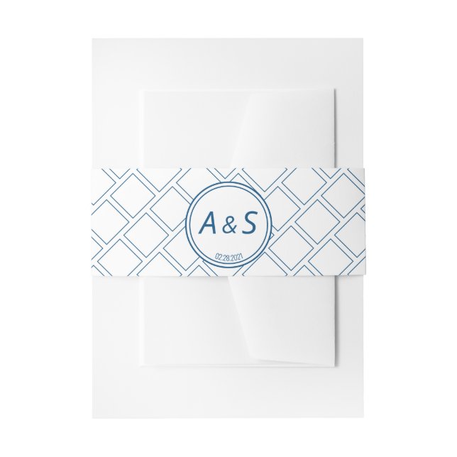 Minimalistisch Classic Blue White Anfangsdatum Hoc Einladungsbanderole (Vorderseite Beispiel)