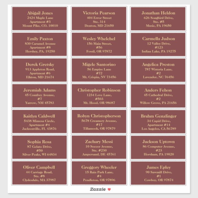 Minimalistisch Classic Christmas Red Guest Address Aufkleber (Blatt)