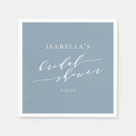 Minimalistisch Classic Dusty Blue Brautparty Custo Serviette