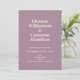 Minimalistisch Classic Lilac Mauve Design Wedding  Einladung
