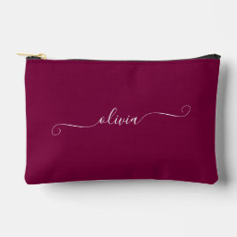 Minimalistisch Classy Chic Personalisiert Burgundy Zubehörtasche