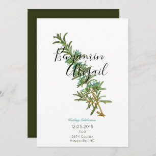 Minimalistisch Clean Botany Rosemary Herbalist ein Einladung