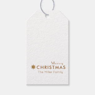 Minimalistisch Clean Simple Gold Frohe Weihnachten Geschenkanhänger
