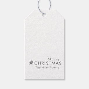 Minimalistisch Clean Simple Silver Frohe Weihnacht Geschenkanhänger