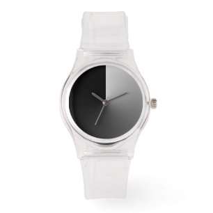 Minimalistisch Clear (Schwarz-Weiß-Farbton) Armbanduhr