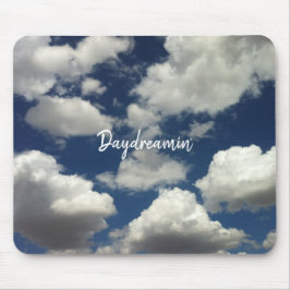Minimalistisch Cloudy Blue Sky Daydreamin Typograf Mousepad