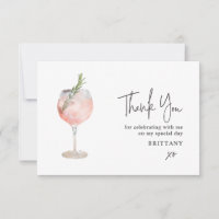 Minimalistisch Cocktail Wein Dankeschön Karte