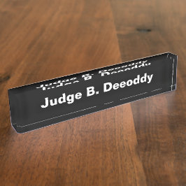 Minimalistisch Court Judge Black Acrylic Namplate Namensplakette