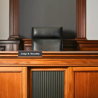 Minimalistisch Court Judge Black Schreibtischnamensplakette