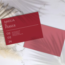 Minimalistisch Crimson Red Save the Date