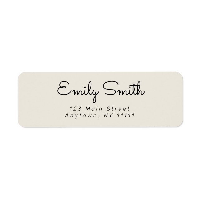 Minimalistisch Curry Modern Return Address Label (Vorne)