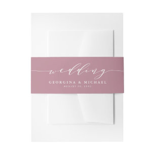 Minimalistisch Dainty Script Mauve Wedding Einladungsbanderole