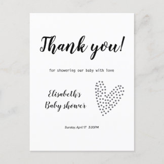 Minimalistisch Danke Baby Dusche Postkarte