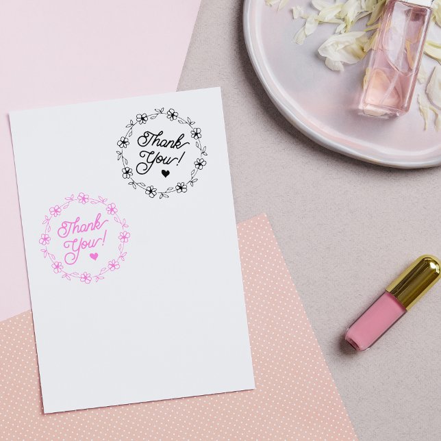 Minimalistisch danke, Blume Gummistempel (Von Creator hochgeladen)