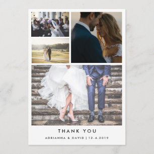 Minimalistisch danke das vier Paar-Foto-Hochzeit