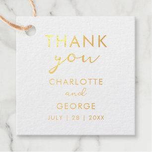 Minimalistisch Danke, dass Sie HochzeitGold Foil Geschenkanhänger