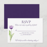 Minimalistisch Deep Lila Single Tulip Wedding